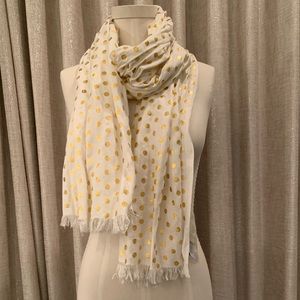 Lucky Brand white polka dot scarf